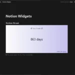 Tiện ích Notion Streak hiển thị chuỗi ngày làm việc liên tục trong Notion