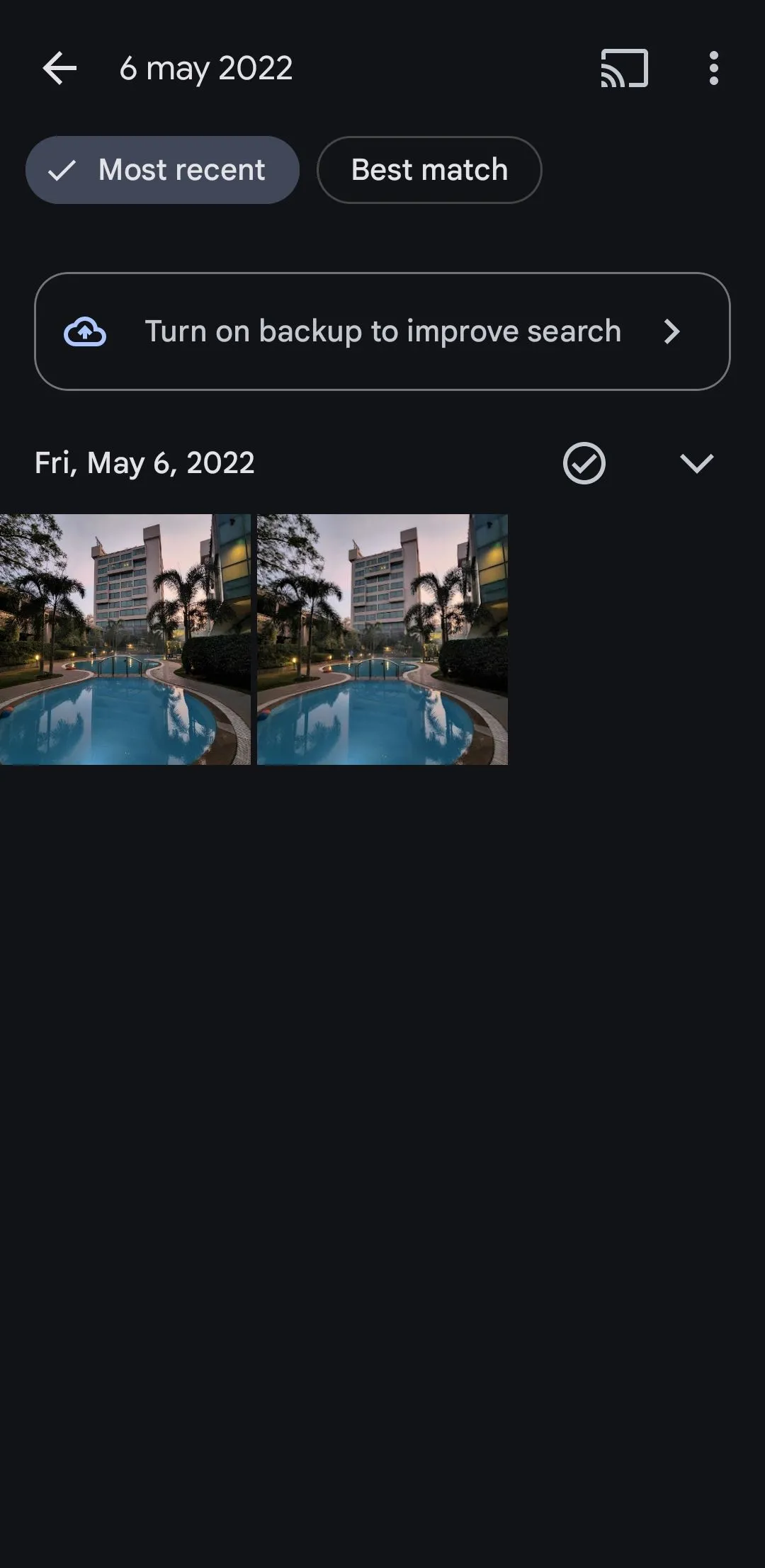 Tìm kiếm ảnh theo ngày cụ thể hoặc khoảng thời gian trong ứng dụng Google Photos