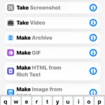 Tìm kiếm hành động Chụp ảnh màn hình trong ứng dụng Phím tắt trên iPhone