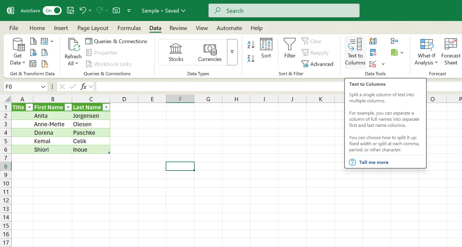 Tính năng Chuyển văn bản thành cột (Text to Columns) trong Microsoft Excel
