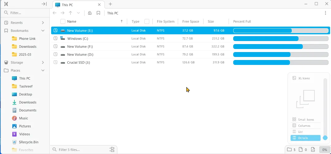 Tính năng hiển thị đa khung (panels) của File Pilot trên Windows 11, minh họa quản lý file hiệu quả