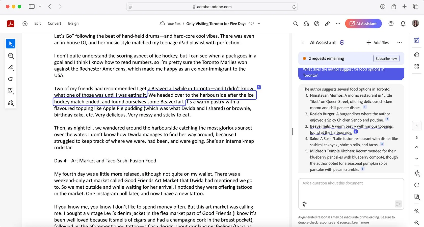 Tính năng trích dẫn nguồn của Adobe Acrobat AI Assistant đảm bảo tính minh bạch thông tin.