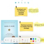 Tổ chức các chương sách bằng ghi chú dán (Sticky Notes) trên Freeform, tạo chỉ mục trực quan cho nội dung.