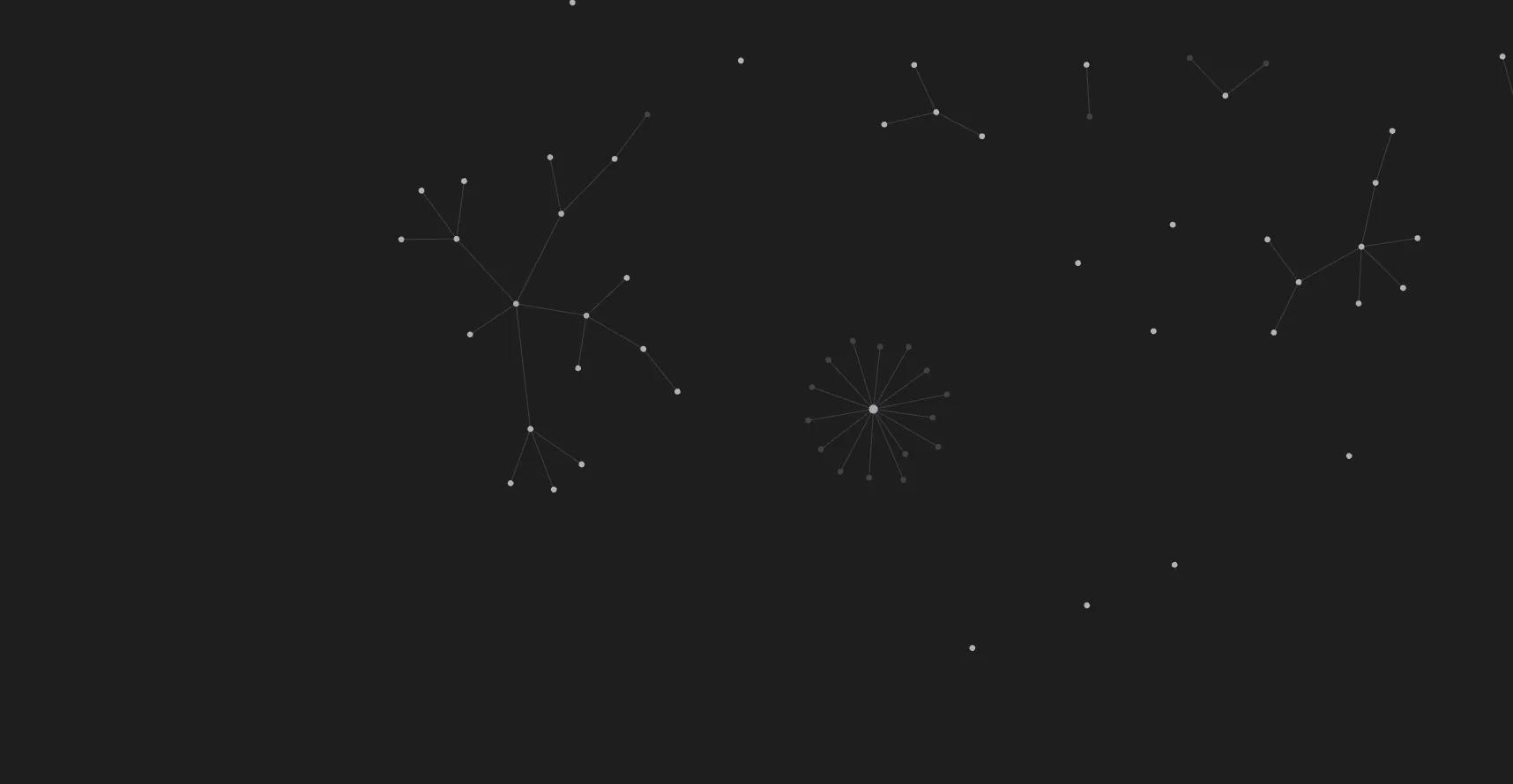 Tổng quan chế độ xem đồ thị (Graph View) trong Obsidian, hiển thị mạng lưới trực quan của các ghi chú đã tạo và mối liên kết của chúng.
