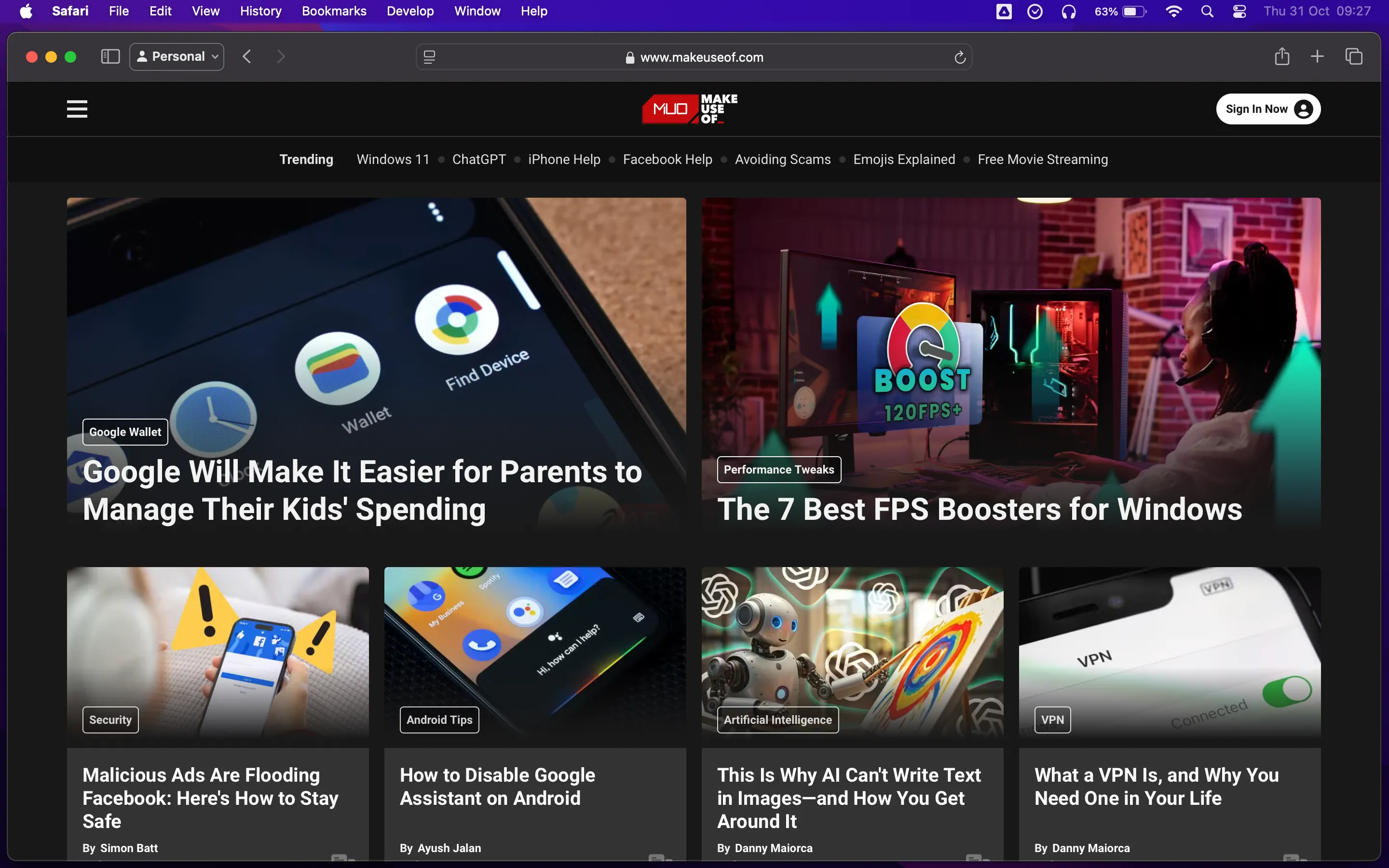 Trải nghiệm lướt web trên trình duyệt Safari