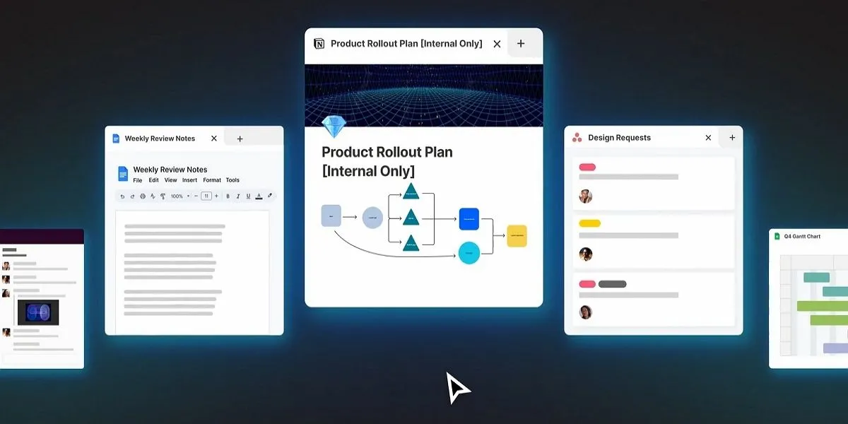Trang chủ Dropbox Dash hiển thị các dashboard và công cụ tìm kiếm.