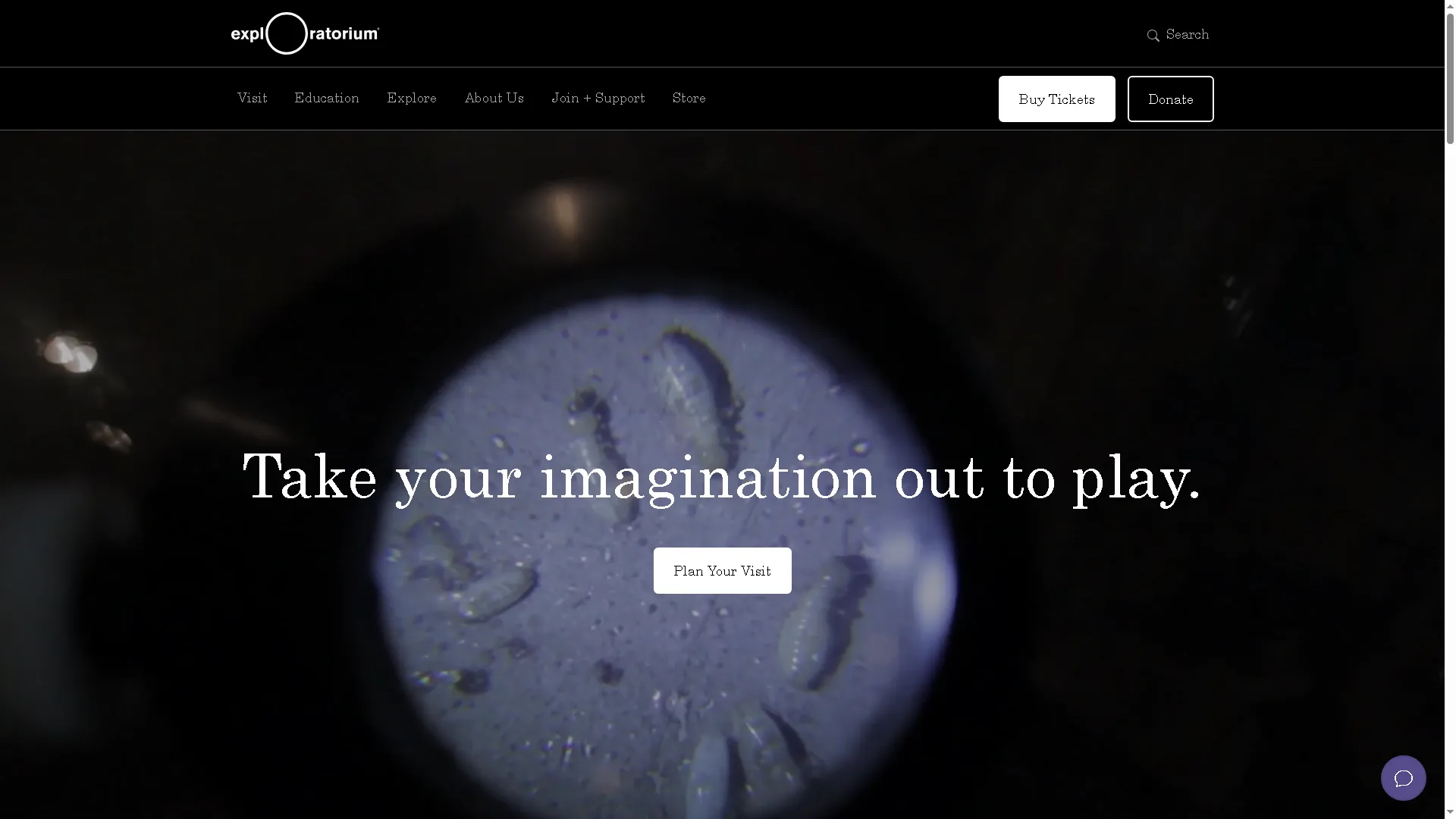 Trang chủ website của Exploratorium, bảo tàng khoa học tiên phong trực tuyến