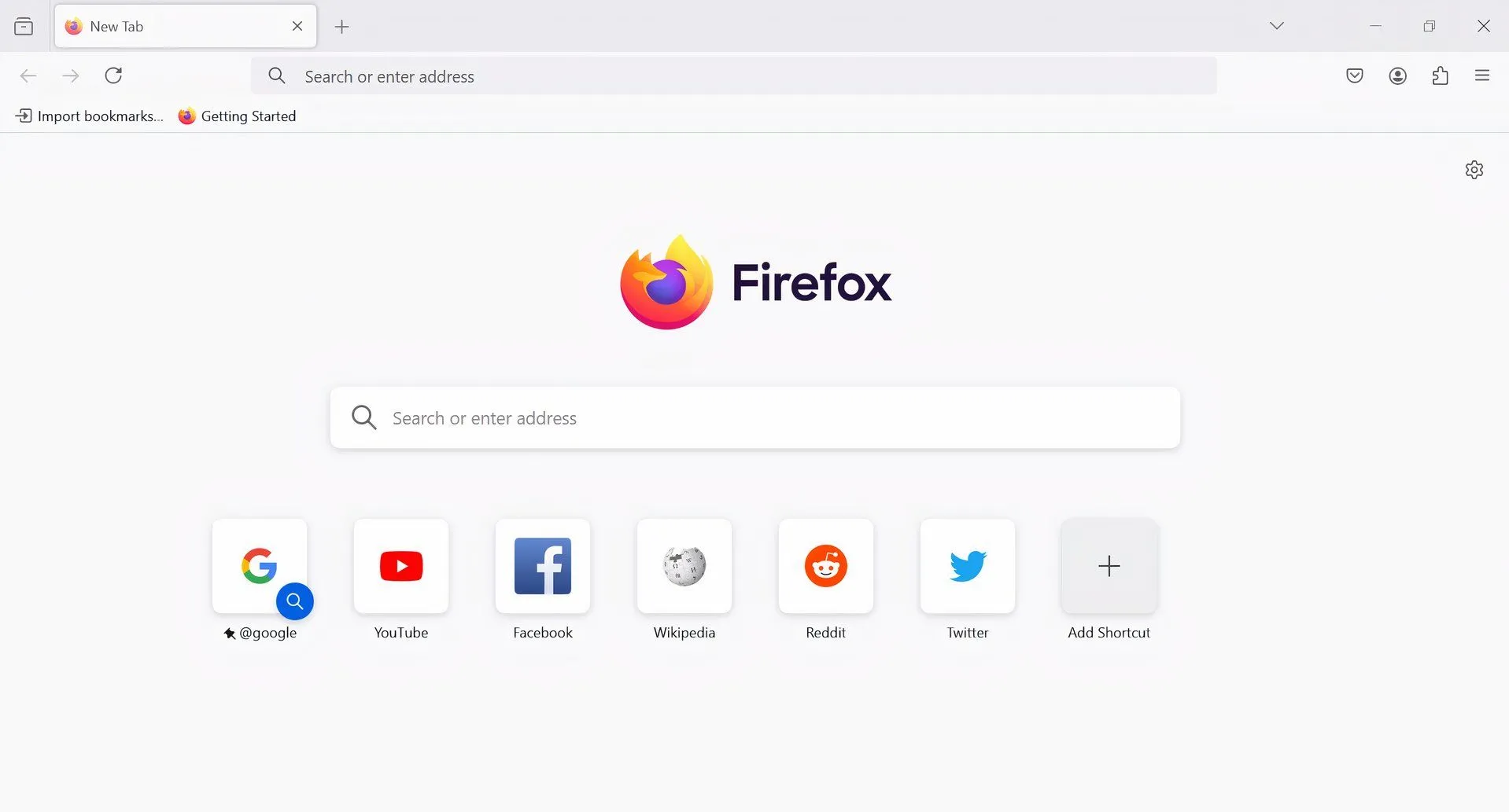 Trang khởi động của trình duyệt Firefox, nhấn mạnh sự đơn giản và dễ sử dụng.