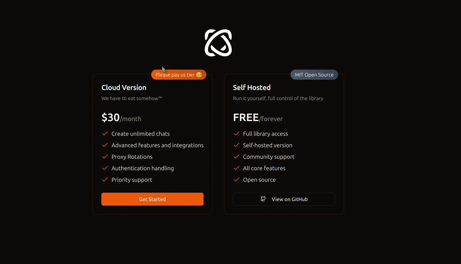 Trang web Browser-use hiển thị các gói đăng ký và tùy chọn giá cho AI agent.