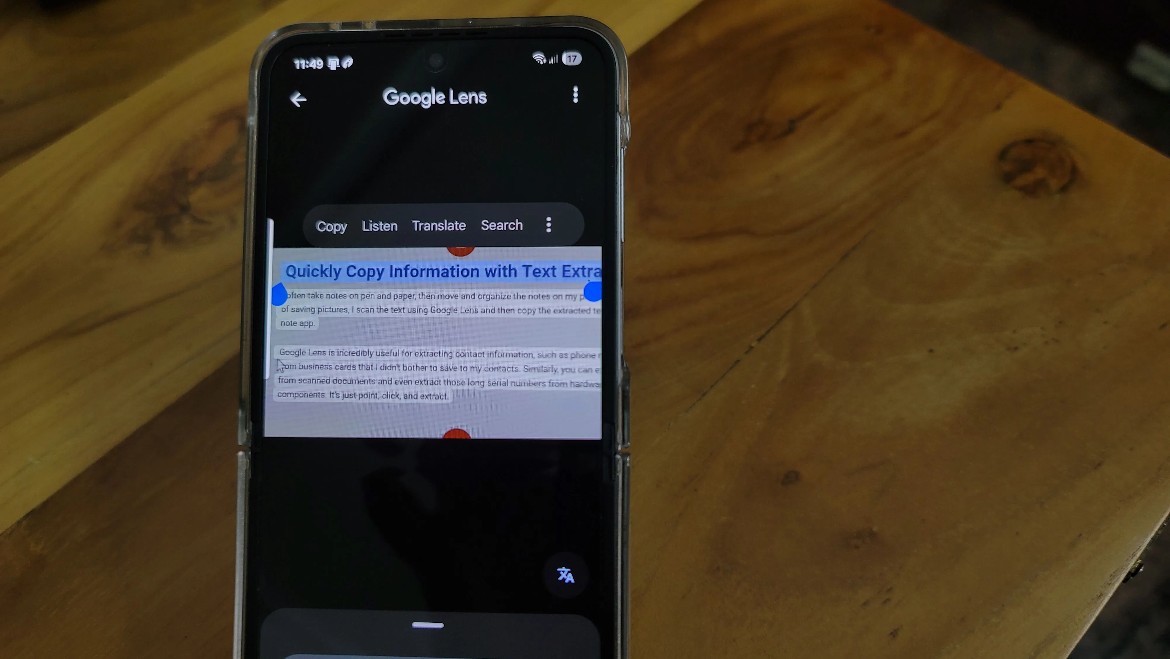 Trích xuất văn bản từ hình ảnh bằng Google Lens giúp sao chép thông tin nhanh chóng