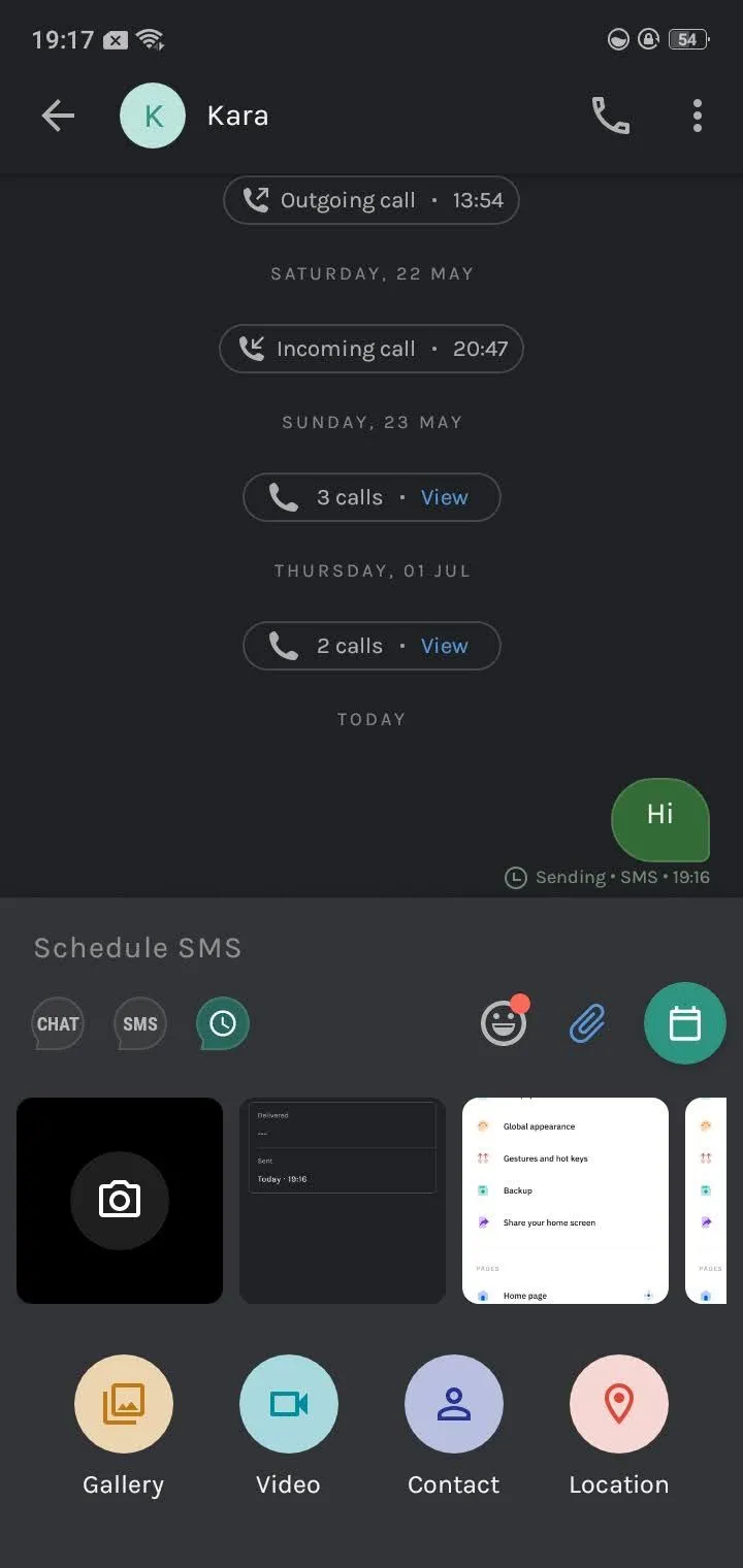 Truecaller cho phép đính kèm tệp trong giao diện SMS