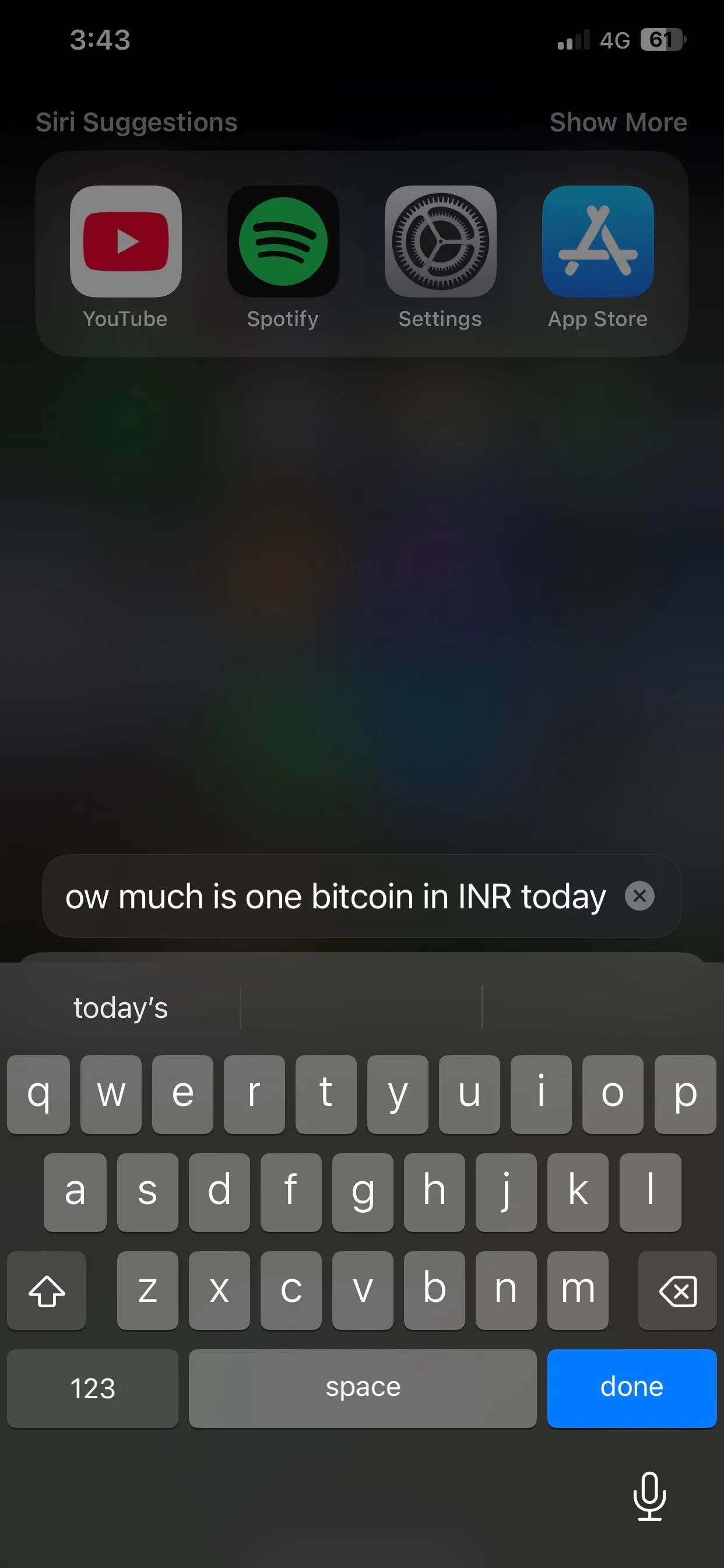 Truy vấn Siri trong iOS 17 bằng Gõ để ra lệnh cho Siri.