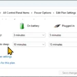 Tùy chọn "Change advanced power settings" trong Cài đặt nguồn trên Windows 11