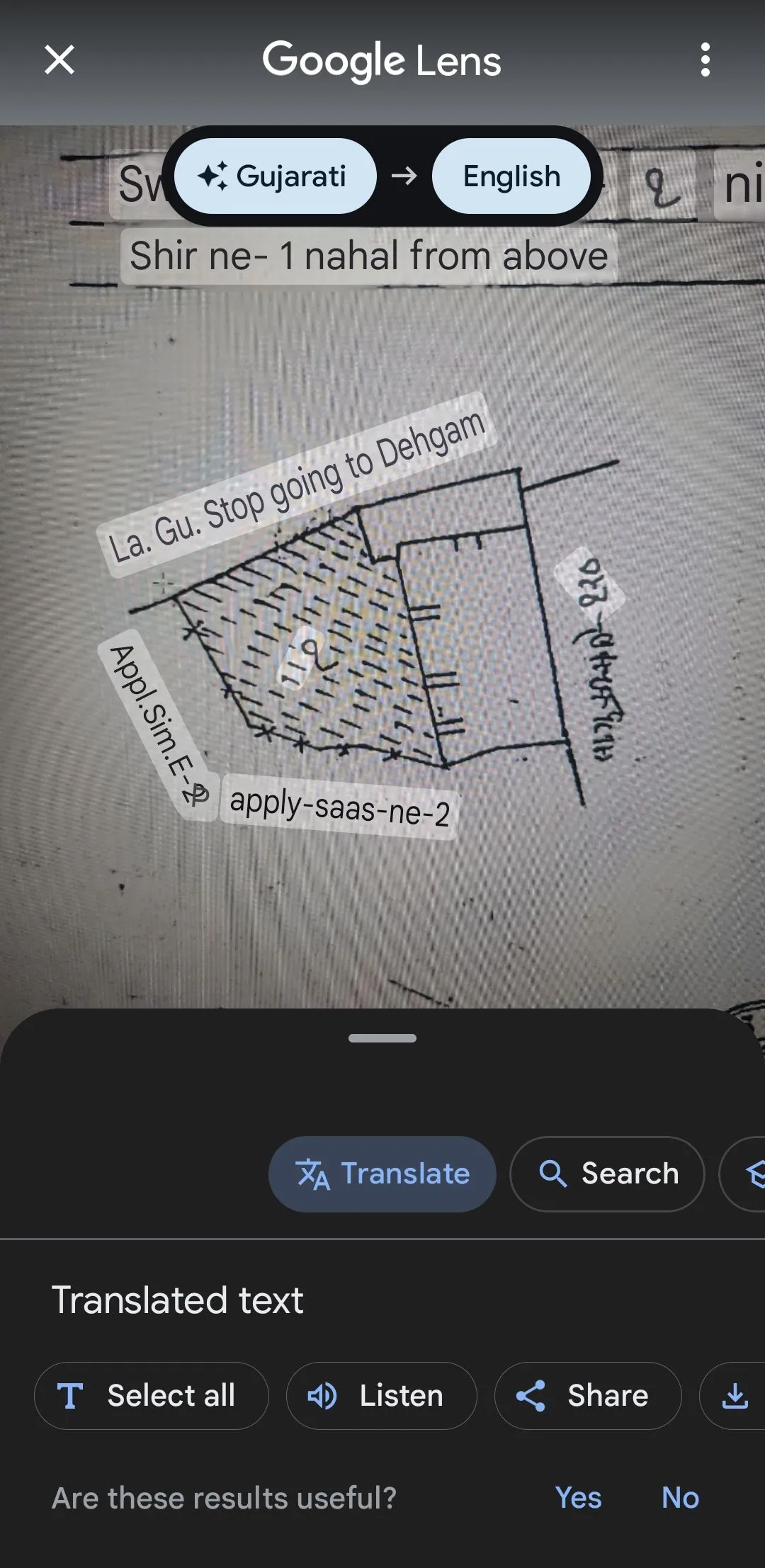 Tùy chọn dịch văn bản của Google Lens trong ứng dụng Photos