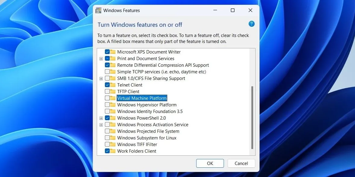 Tùy chọn nền tảng máy ảo trong tính năng Windows để giảm bề mặt tấn công