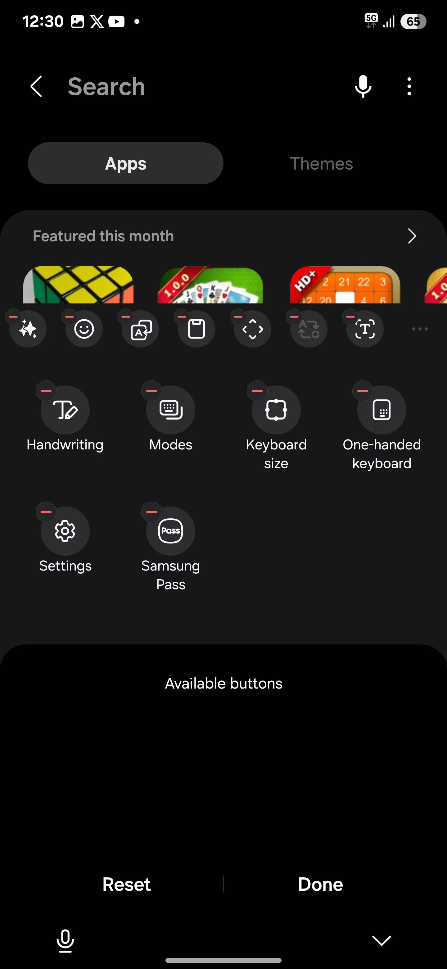 Tùy chọn Samsung Pass trên thanh tác vụ Samsung Keyboard