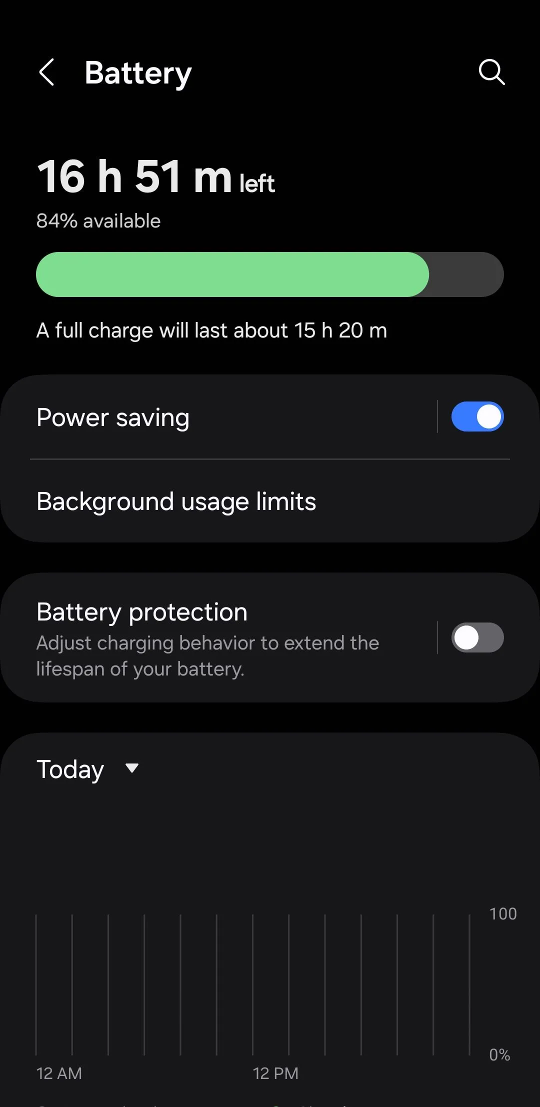 Tùy chọn tiết kiệm pin trong cài đặt pin Android