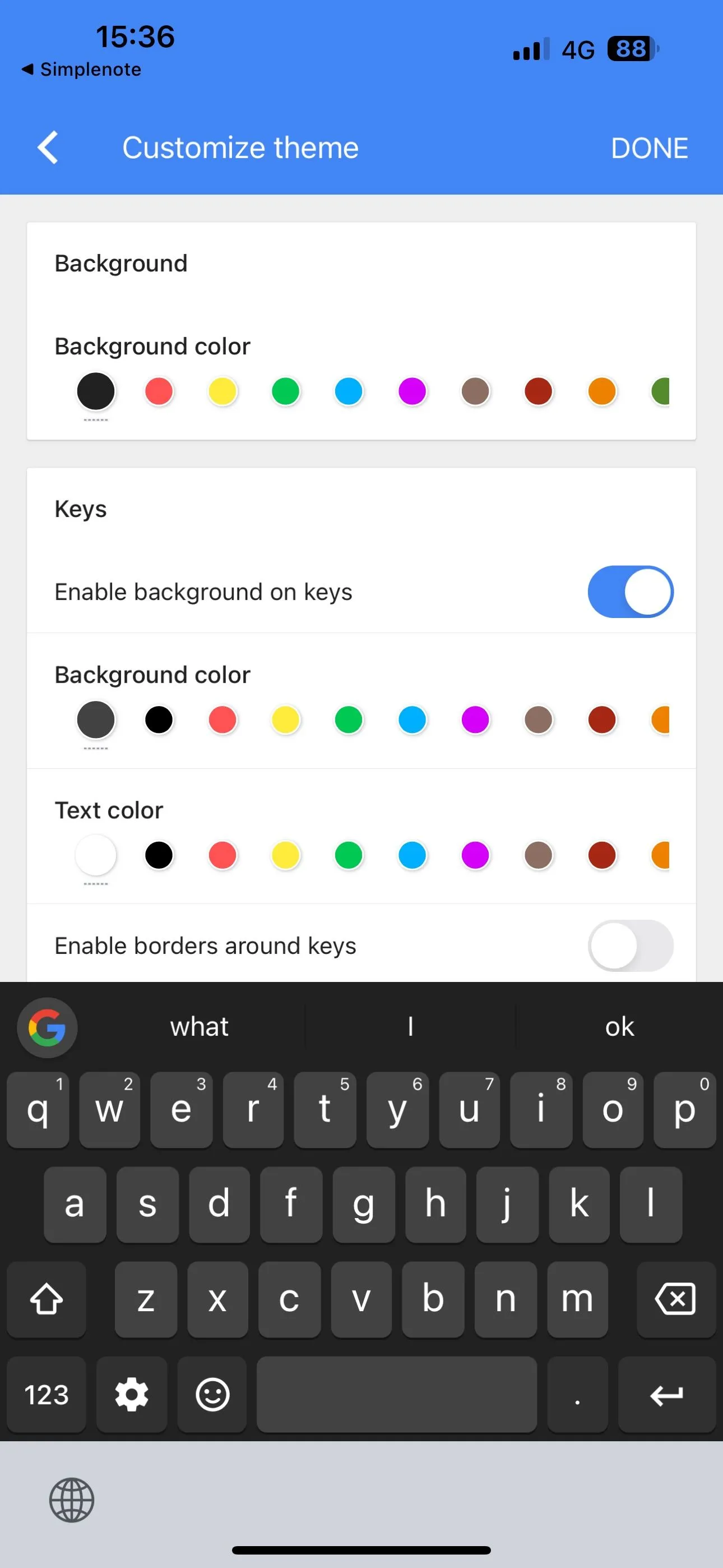 Tùy chọn tùy biến chủ đề và giao diện bàn phím Gboard trên iPhone.