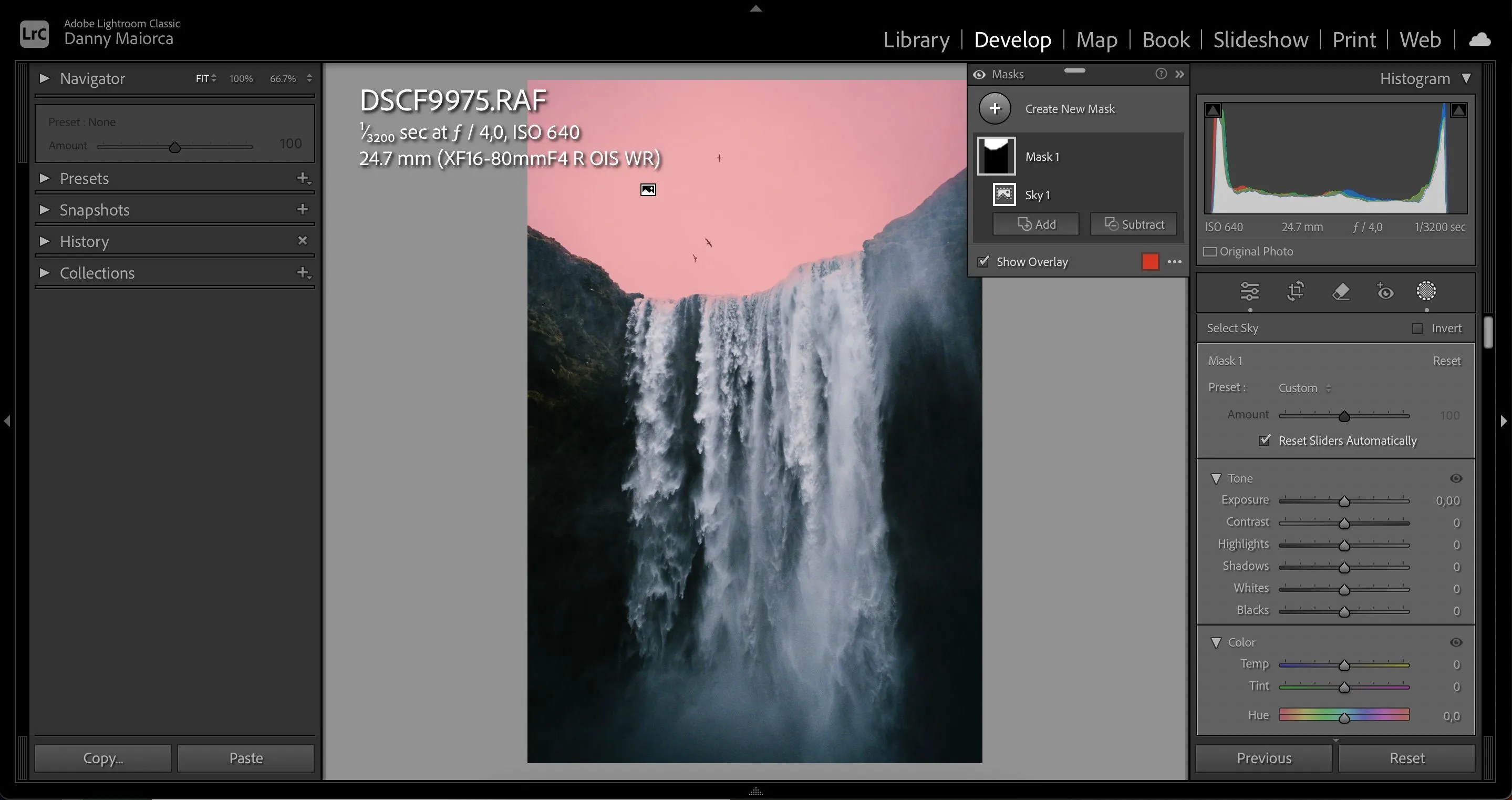 Ứng dụng AI Masking trong Lightroom để chọn và chỉnh sửa bầu trời ảnh một cách chính xác.