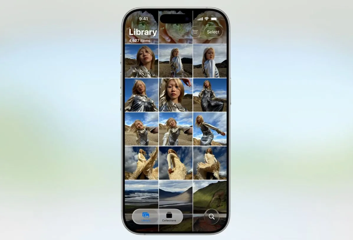 Ứng dụng Ảnh được thiết kế lại trên iOS 26 với hai tab riêng biệt: Thư viện và Bộ sưu tập.