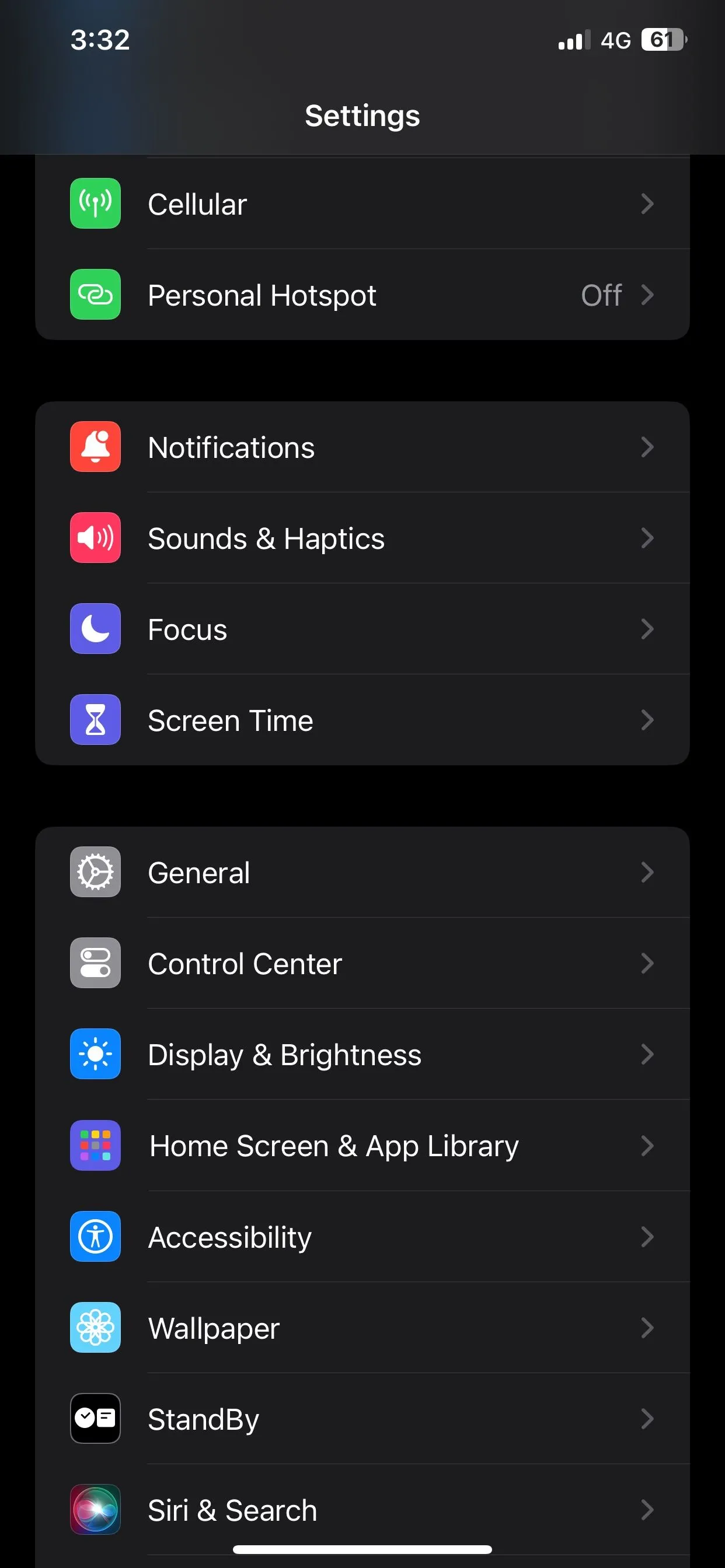 Ứng dụng Cài đặt trên iPhone chạy iOS 17.