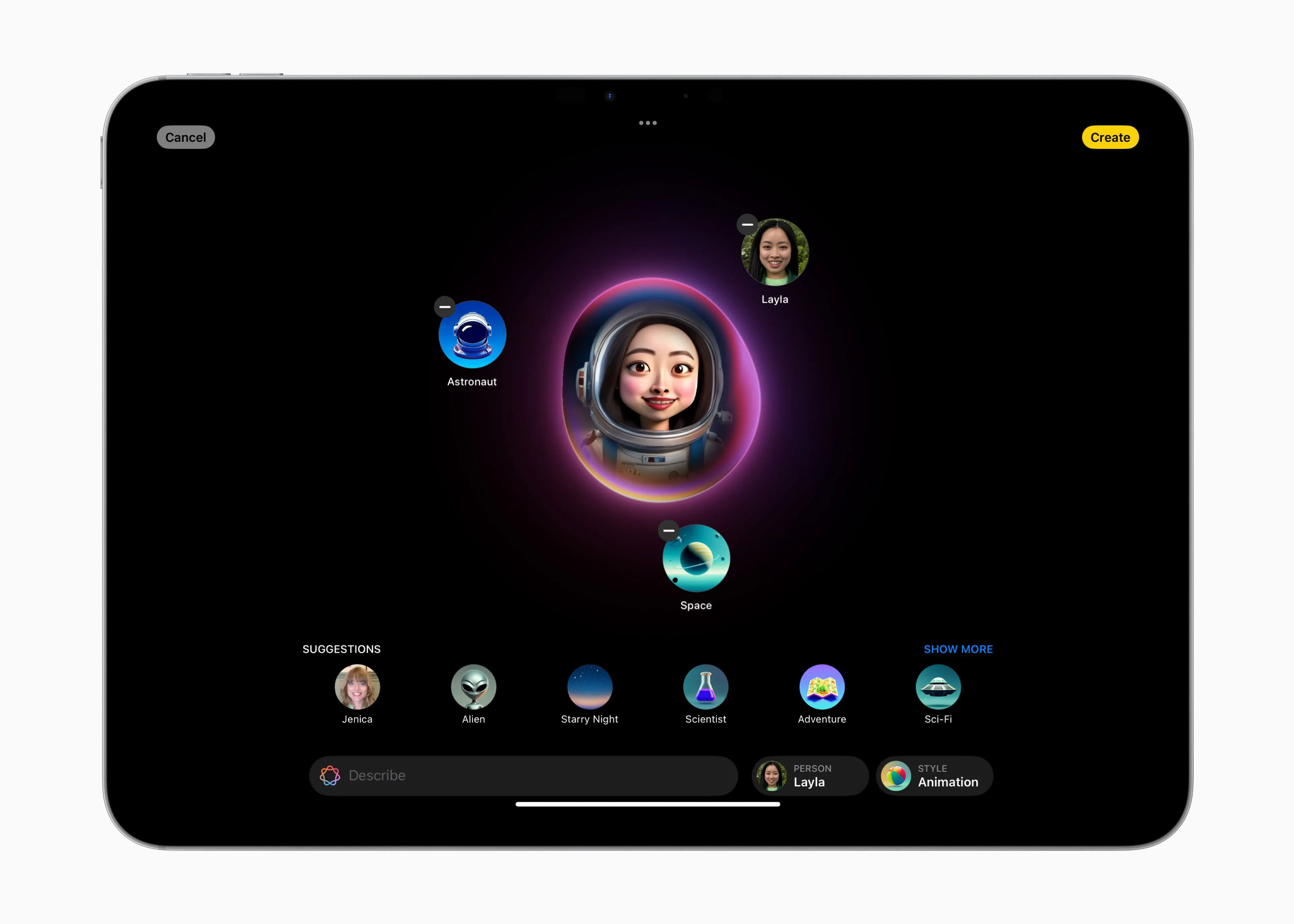 Ứng dụng Image Playground trên iPad giúp tạo hình ảnh AI và emoji