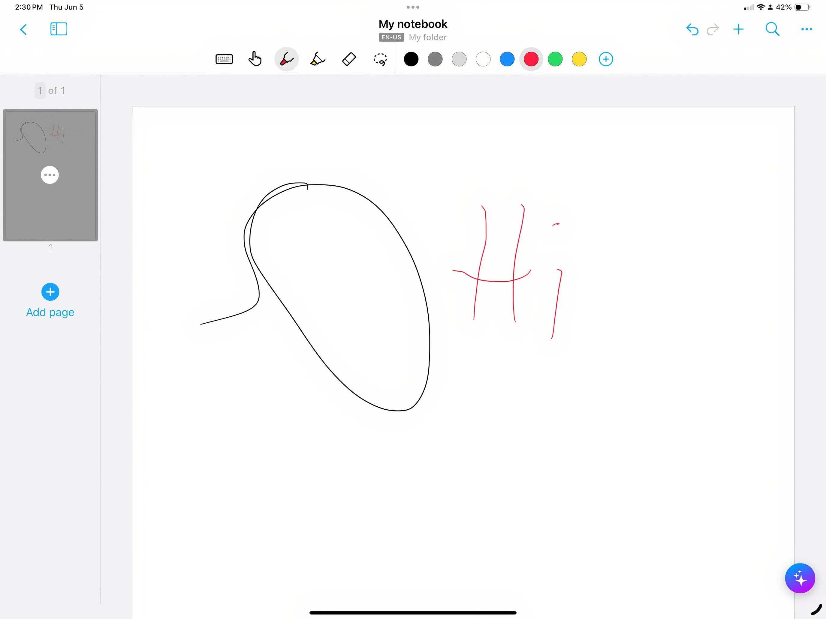 Ứng dụng Nebo trên iPad với giao diện ghi chú và chuyển đổi chữ viết tay