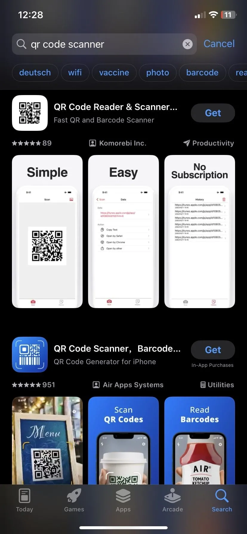 Ứng dụng quét mã QR trên App Store