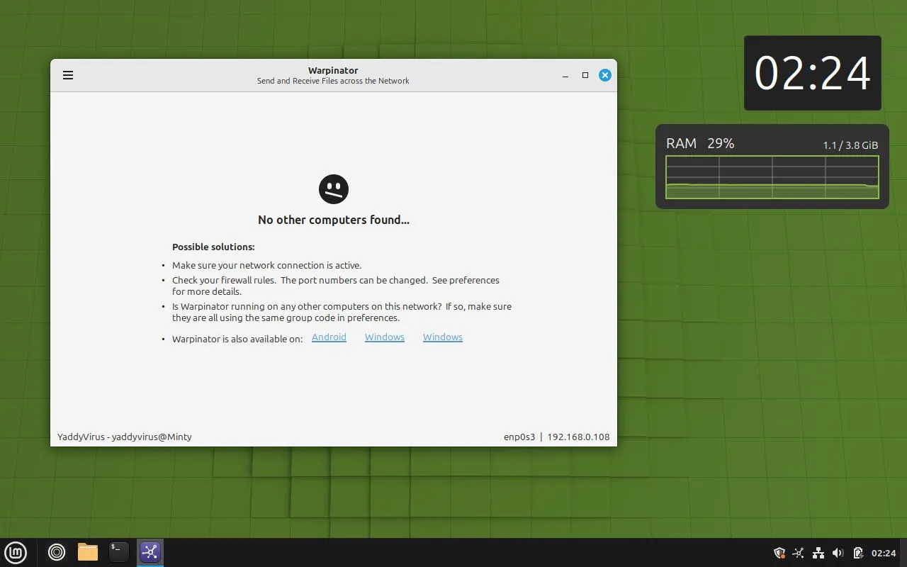 Warpinator trên Linux Mint