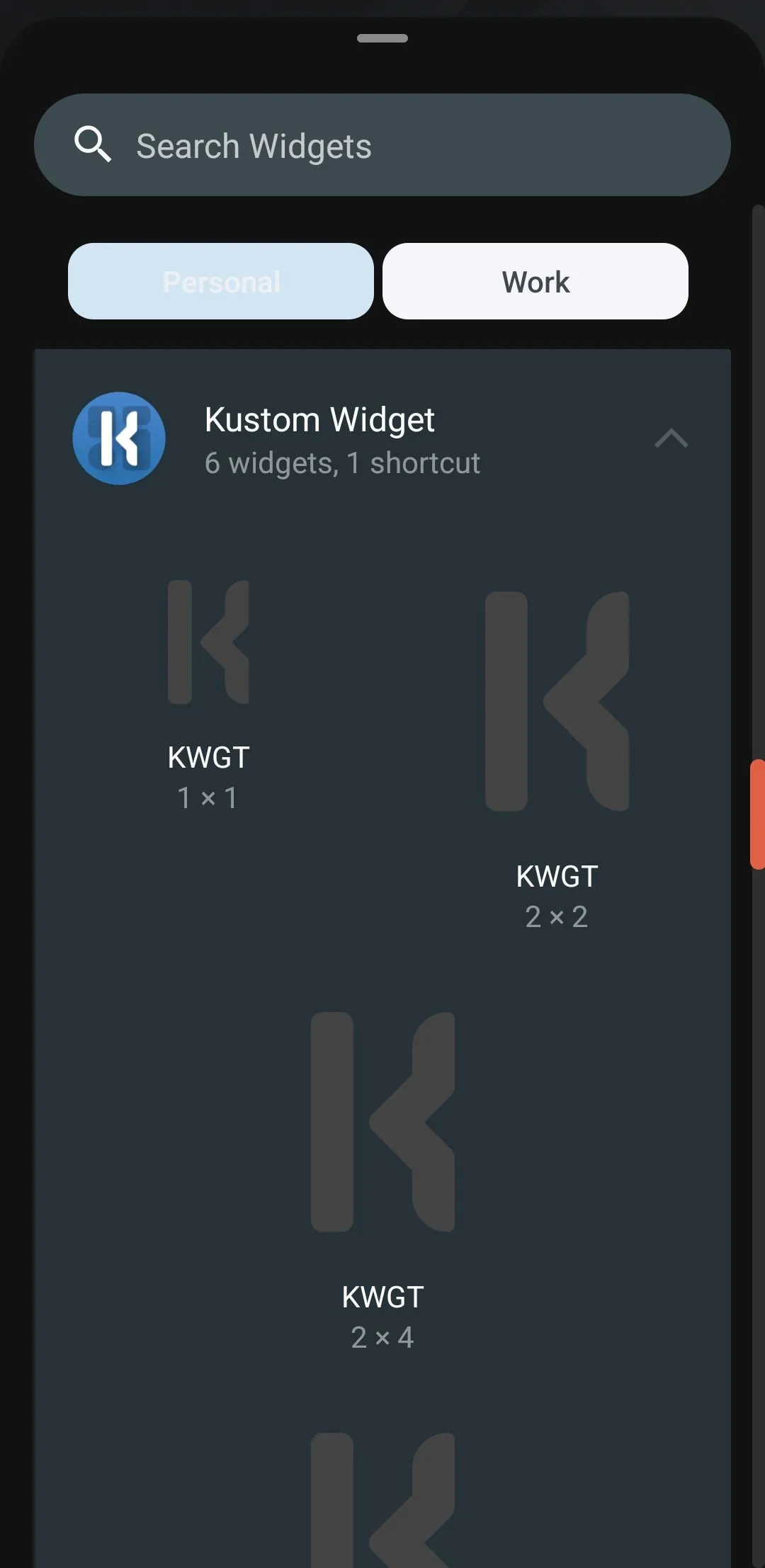 Widget KWGT trên màn hình chính Android