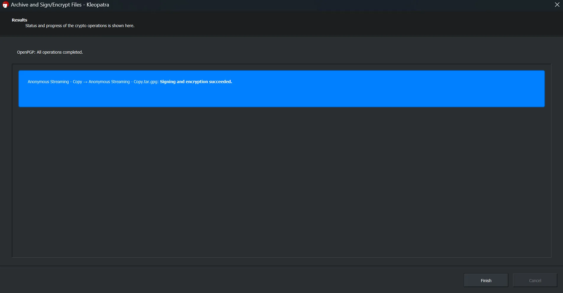 Xác nhận file được mã hóa PGP với mật khẩu