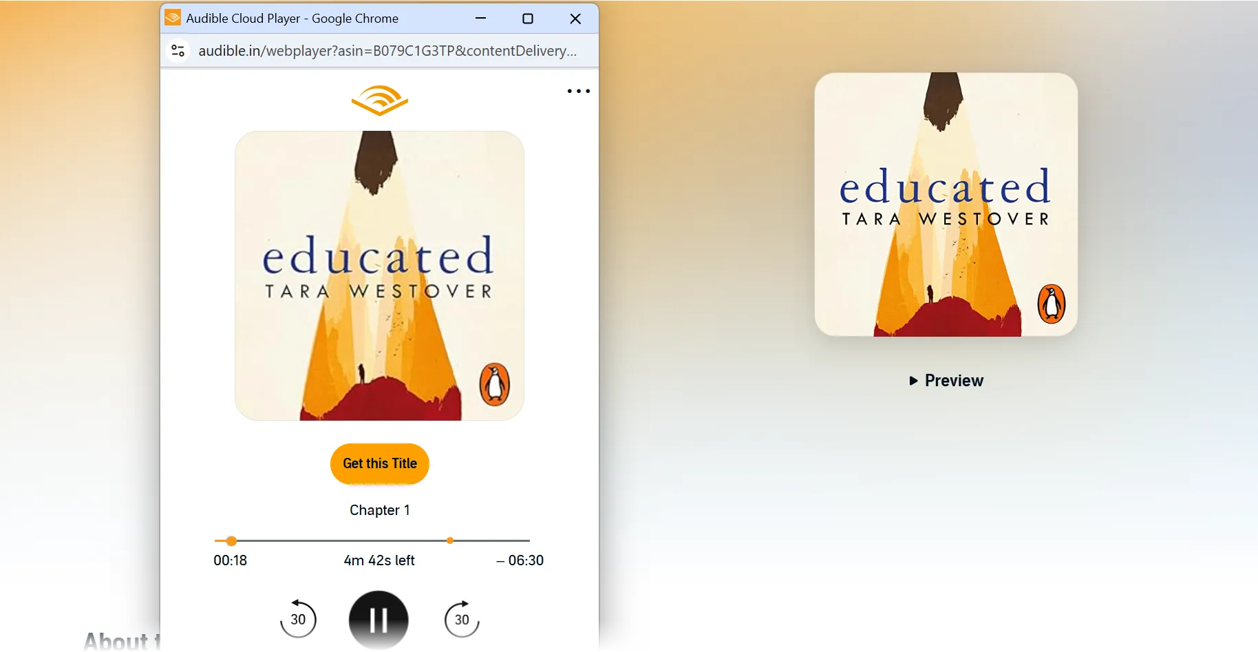 Xem trước sách nói trên ứng dụng Audible